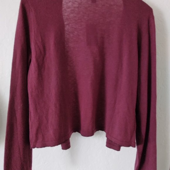 NWT- J.JILL BURGUNDY CARDIGAN SWEATER - Picture 4 of 5
